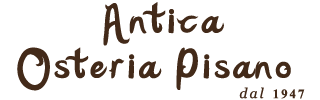 Logo dell'Antica Osteria Pisano, un ristorante che offre cucina tipica napoletana, attivo dal 1947.