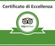 Certificato di Eccellenza di TripAdvisor con logo e design distintivo su sfondo verde e bianco.